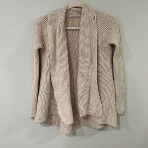 Calypso St Barth 100% Baby Alpaca Heavy Knit Ivory Beige Cream Cardigan Sweater